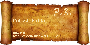 Petsch Kitti névjegykártya